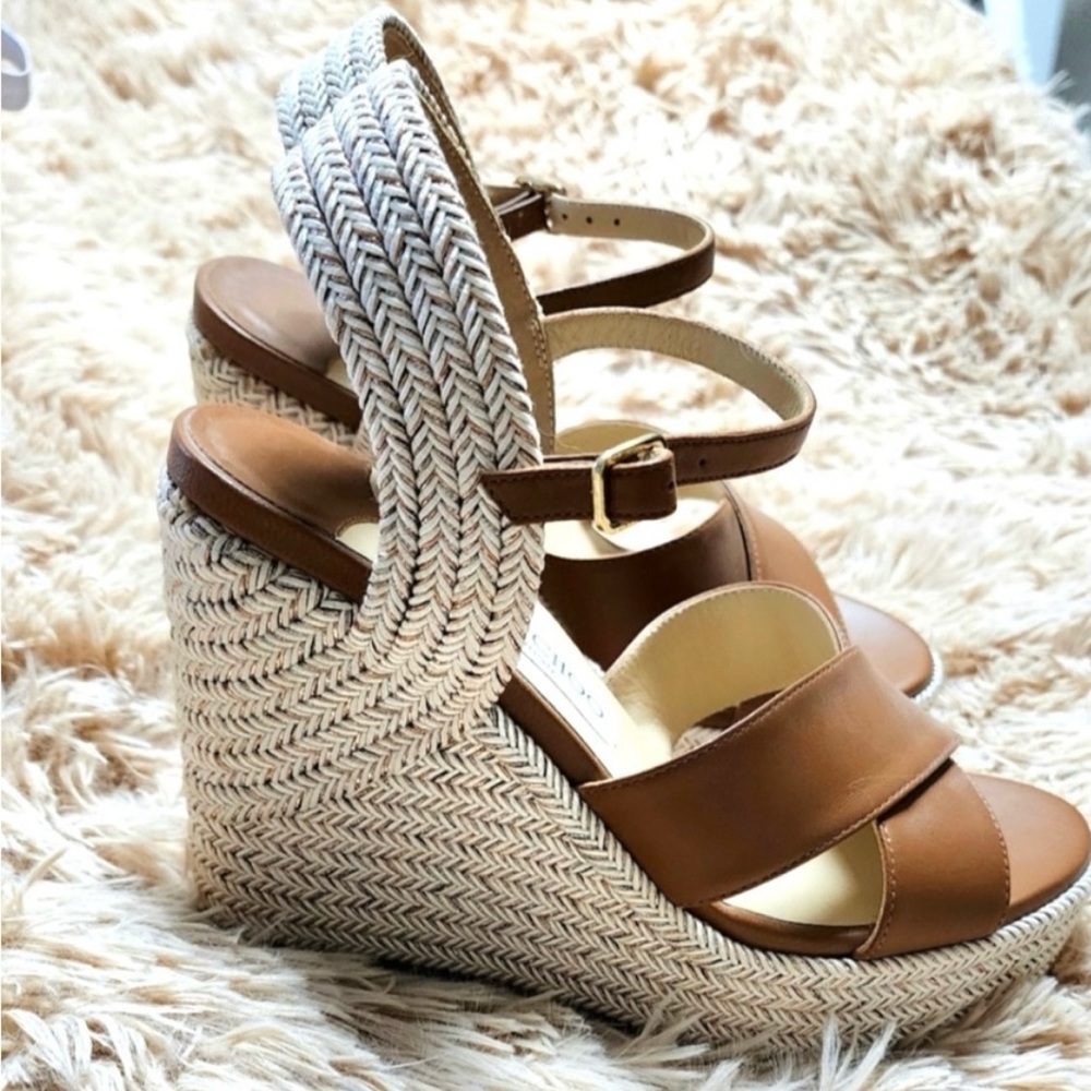 Jimmy Choo Dellena wedges Napa leather